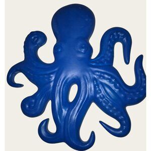 Blue Octopus Wall Decor Nautical-Themed Hanging Accent Durable Resin Material 8